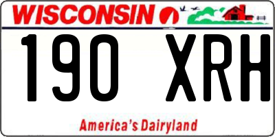 WI license plate 190XRH