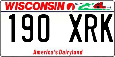 WI license plate 190XRK