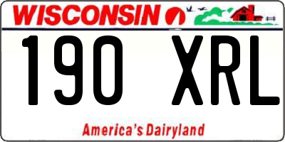 WI license plate 190XRL
