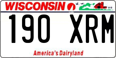 WI license plate 190XRM