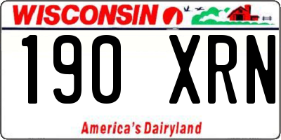 WI license plate 190XRN