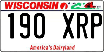 WI license plate 190XRP
