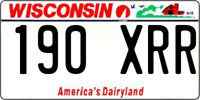 WI license plate 190XRR