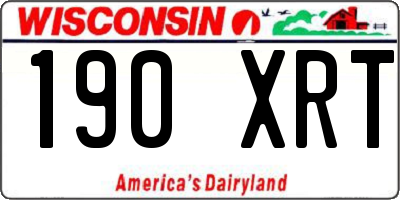 WI license plate 190XRT