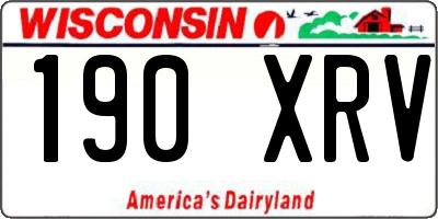 WI license plate 190XRV