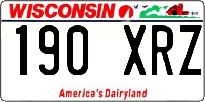 WI license plate 190XRZ