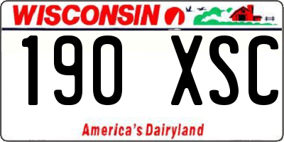 WI license plate 190XSC