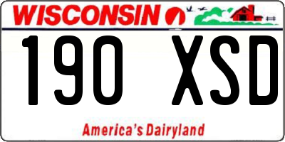 WI license plate 190XSD