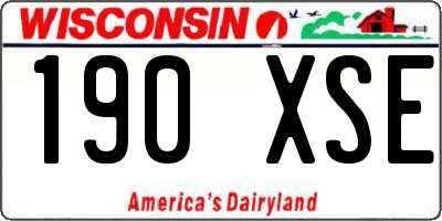 WI license plate 190XSE