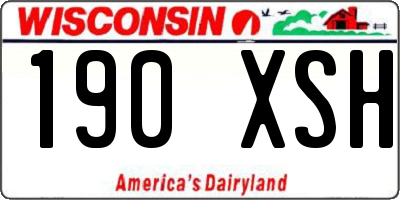 WI license plate 190XSH