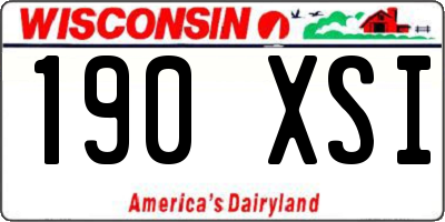 WI license plate 190XSI