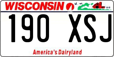 WI license plate 190XSJ
