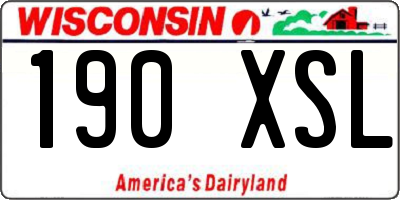WI license plate 190XSL