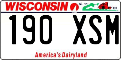 WI license plate 190XSM