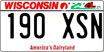 WI license plate 190XSN