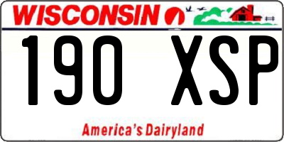 WI license plate 190XSP