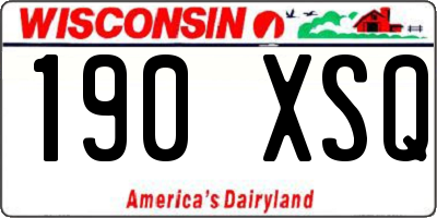 WI license plate 190XSQ
