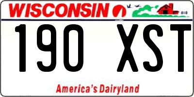 WI license plate 190XST