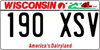 WI license plate 190XSV