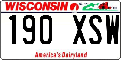 WI license plate 190XSW