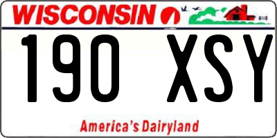 WI license plate 190XSY