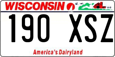 WI license plate 190XSZ