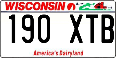 WI license plate 190XTB