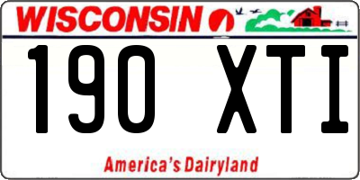 WI license plate 190XTI