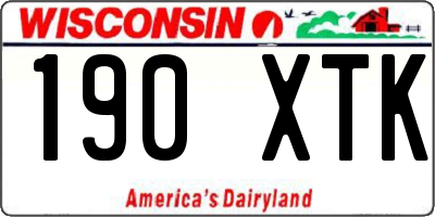 WI license plate 190XTK
