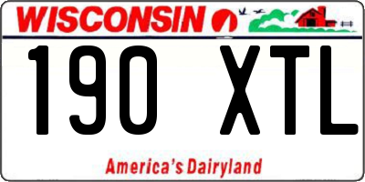 WI license plate 190XTL