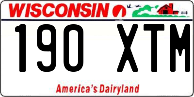 WI license plate 190XTM