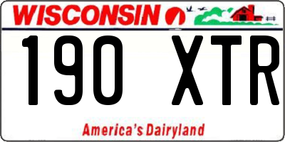 WI license plate 190XTR