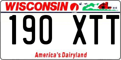 WI license plate 190XTT