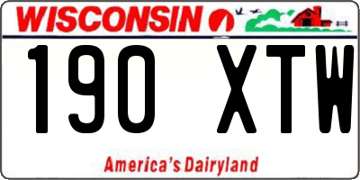 WI license plate 190XTW