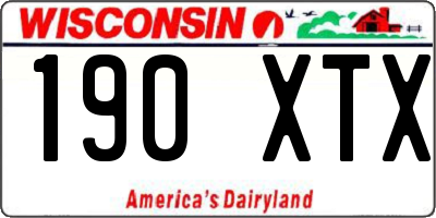 WI license plate 190XTX
