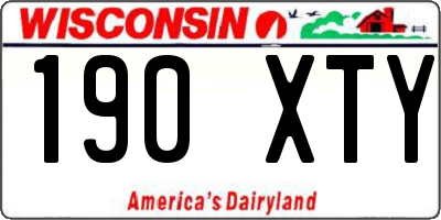 WI license plate 190XTY