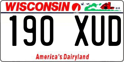 WI license plate 190XUD
