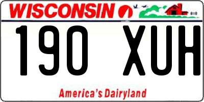WI license plate 190XUH