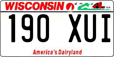 WI license plate 190XUI