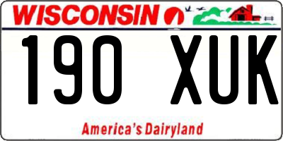 WI license plate 190XUK