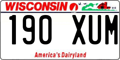 WI license plate 190XUM