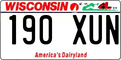 WI license plate 190XUN
