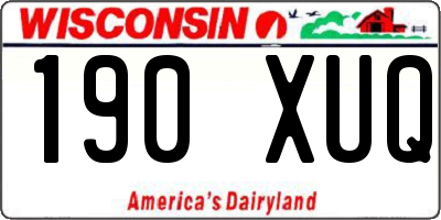 WI license plate 190XUQ