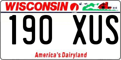 WI license plate 190XUS