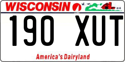 WI license plate 190XUT