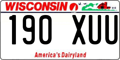 WI license plate 190XUU