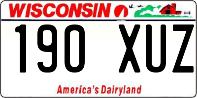 WI license plate 190XUZ