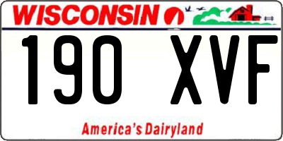 WI license plate 190XVF