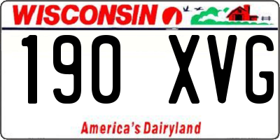 WI license plate 190XVG