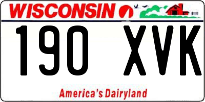 WI license plate 190XVK